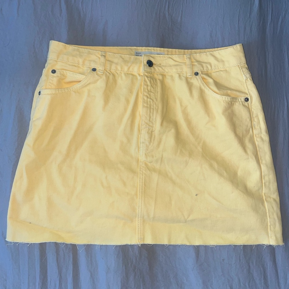 TopShop yellow denim skirt
